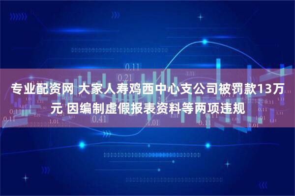 专业配资网 大家人寿鸡西中心支公司被罚款13万元 因编制虚假报表资料等两项违规